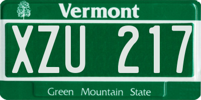 VT license plate XZU217