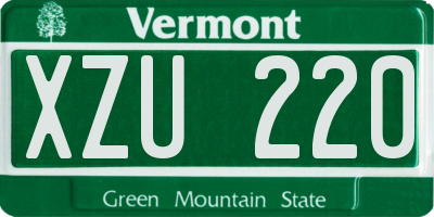 VT license plate XZU220