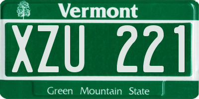 VT license plate XZU221