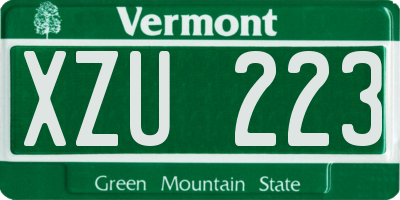 VT license plate XZU223