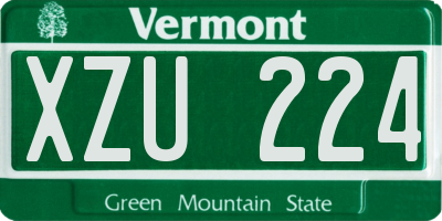 VT license plate XZU224