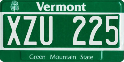 VT license plate XZU225