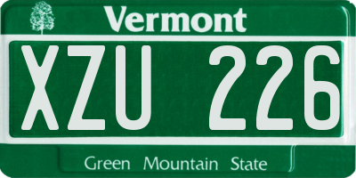 VT license plate XZU226