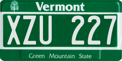 VT license plate XZU227