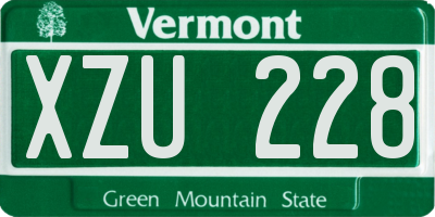 VT license plate XZU228