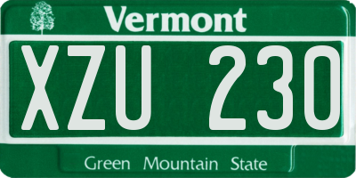 VT license plate XZU230