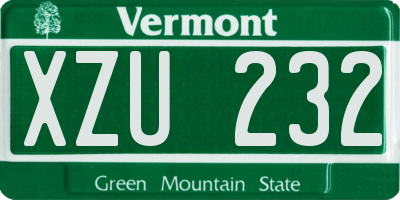 VT license plate XZU232