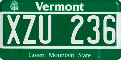 VT license plate XZU236