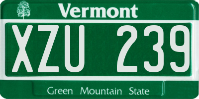 VT license plate XZU239