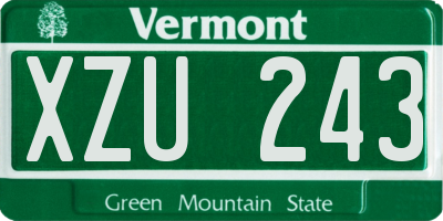 VT license plate XZU243