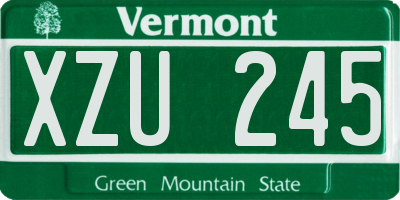 VT license plate XZU245