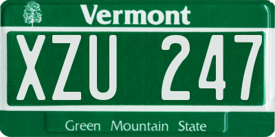 VT license plate XZU247