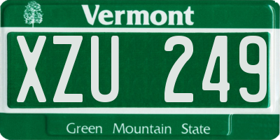VT license plate XZU249