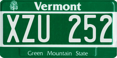VT license plate XZU252