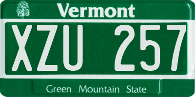 VT license plate XZU257