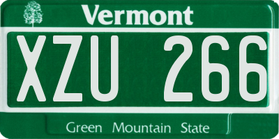VT license plate XZU266