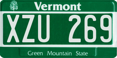 VT license plate XZU269