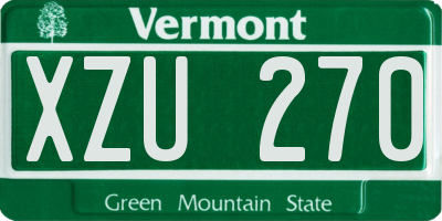 VT license plate XZU270