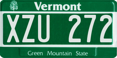 VT license plate XZU272