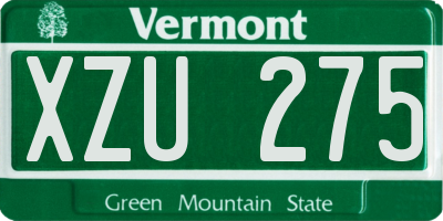 VT license plate XZU275
