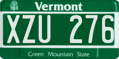 VT license plate XZU276