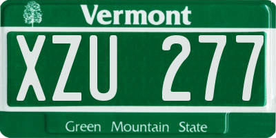 VT license plate XZU277