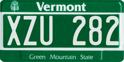 VT license plate XZU282