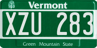 VT license plate XZU283