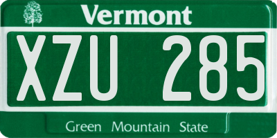 VT license plate XZU285