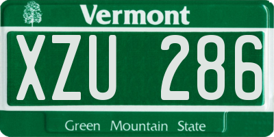VT license plate XZU286