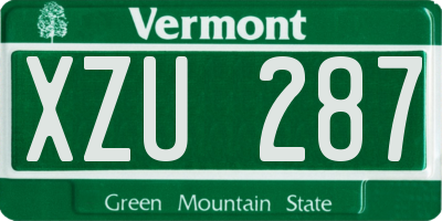 VT license plate XZU287
