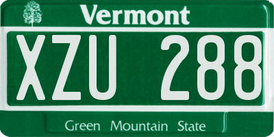 VT license plate XZU288