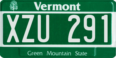 VT license plate XZU291
