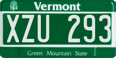 VT license plate XZU293