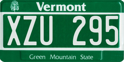 VT license plate XZU295