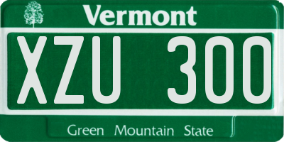 VT license plate XZU300