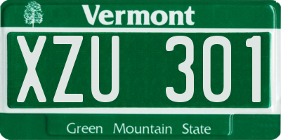 VT license plate XZU301