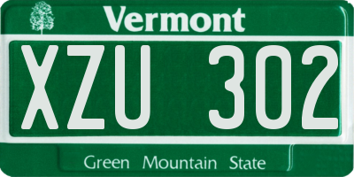 VT license plate XZU302