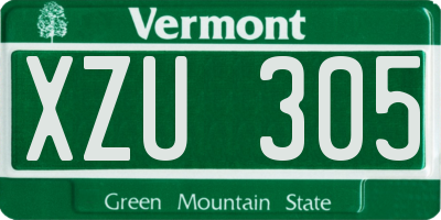 VT license plate XZU305