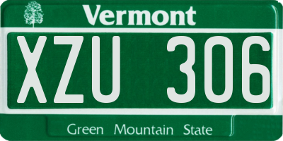 VT license plate XZU306