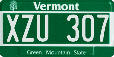 VT license plate XZU307