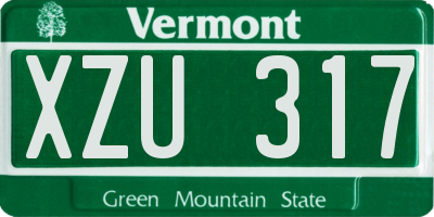 VT license plate XZU317