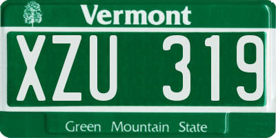 VT license plate XZU319