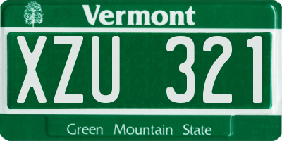 VT license plate XZU321