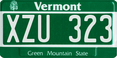 VT license plate XZU323