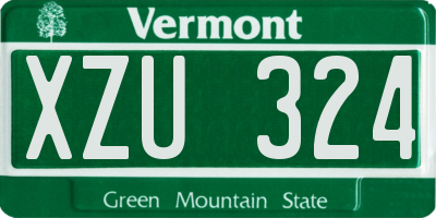 VT license plate XZU324