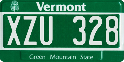 VT license plate XZU328