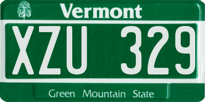 VT license plate XZU329