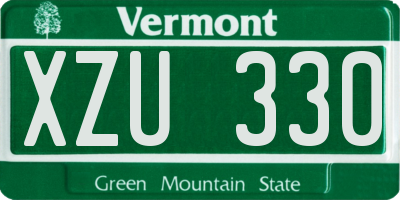 VT license plate XZU330