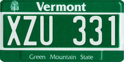 VT license plate XZU331